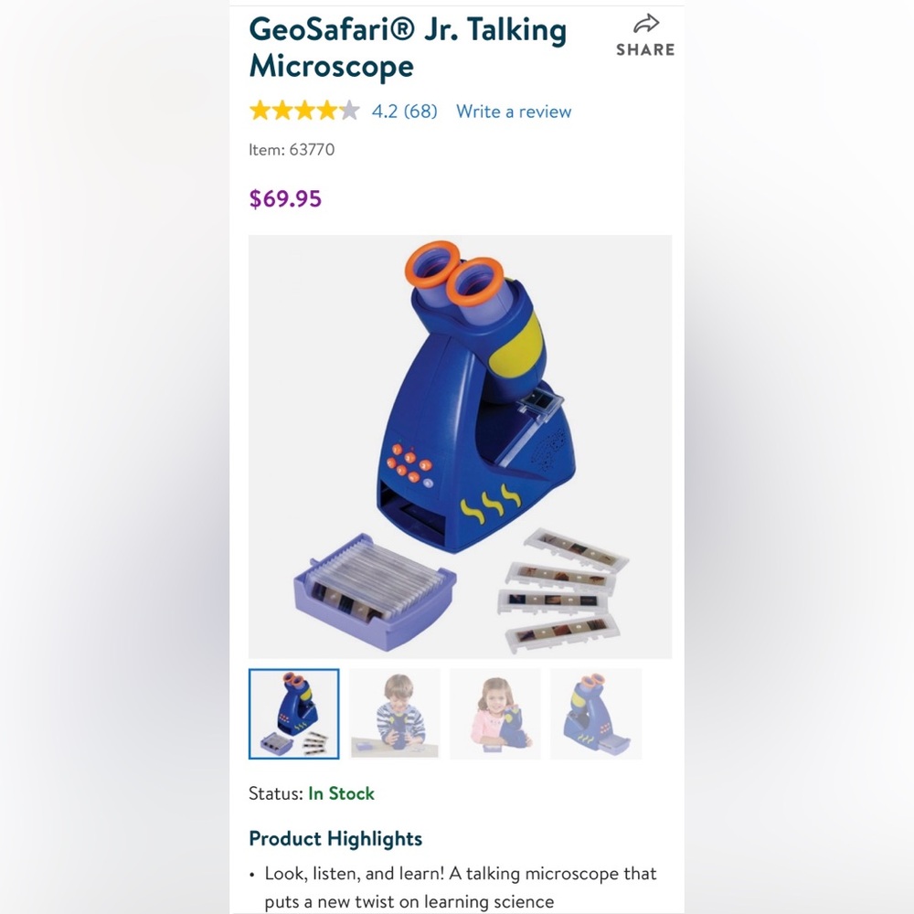 Kids Toy GeoSafari Talking Microscope - Educational Play